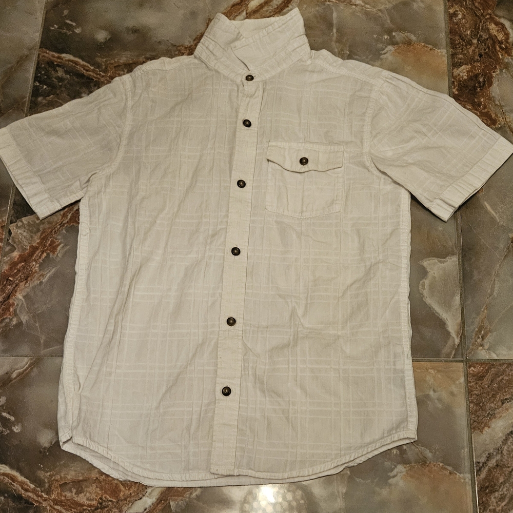 Men's Cream Button-Up Shirt